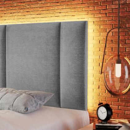 Imagem de Cabeceira Solteiro Estofada com LED