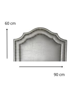 Imagem de Cabeceira Solteiro Estofada Em Cinza Com Dupla Tacha