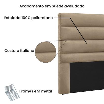 Imagem de Cabeceira Solteiro Estofada Suede 90Cm La Itáliana