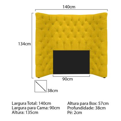Imagem de Cabeceira Solteiro Everest P02 90 cm para cama Box Corano - Doce Sonho Móveis