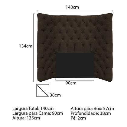 Imagem de Cabeceira Solteiro Everest P02 90 cm para cama Box Corano - Doce Sonho Móveis