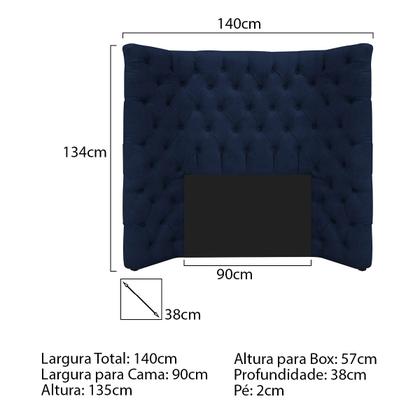 Imagem de Cabeceira Solteiro Everest P02 90 cm para cama Box Suede - Doce Sonho Móveis