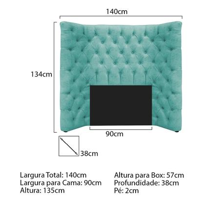 Imagem de Cabeceira Solteiro Everest P02 90 cm para cama Box Suede - Doce Sonho Móveis
