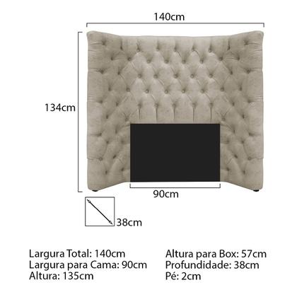 Imagem de Cabeceira Solteiro Everest P02 90 cm para cama Box Suede - Doce Sonho Móveis