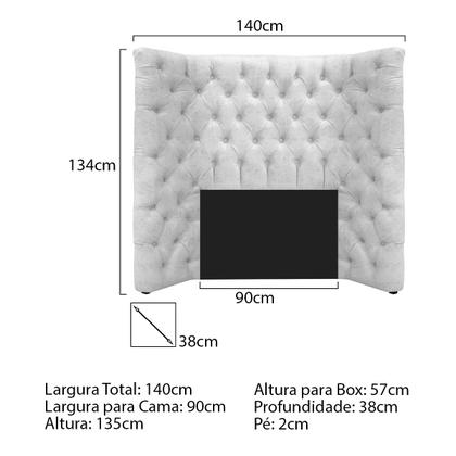 Imagem de Cabeceira Solteiro Everest P02 90 cm para cama Box Suede - Doce Sonho Móveis