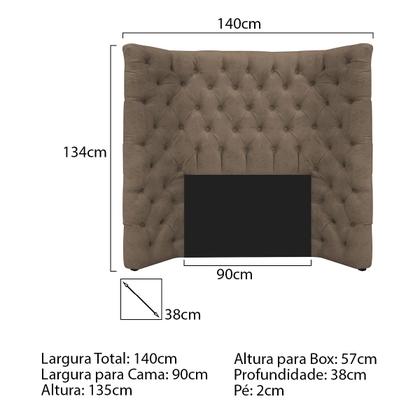 Imagem de Cabeceira Solteiro Everest P02 90 cm para cama Box Suede - Doce Sonho Móveis