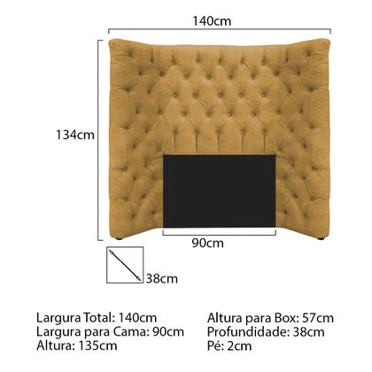 Imagem de Cabeceira Solteiro Everest P02 90 cm para cama Box Suede - Doce Sonho Móveis