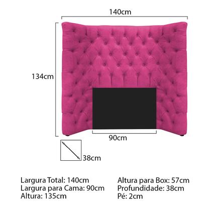 Imagem de Cabeceira Solteiro Everest P02 90 cm para cama Box Suede - Doce Sonho Móveis