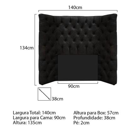 Imagem de Cabeceira Solteiro Everest P02 90 cm para cama Box Suede - Doce Sonho Móveis