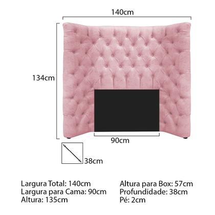 Imagem de Cabeceira Solteiro Everest P02 90 cm para cama Box Suede - Doce Sonho Móveis