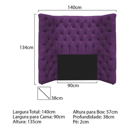 Imagem de Cabeceira Solteiro Everest P02 90 cm para cama Box Suede - Doce Sonho Móveis