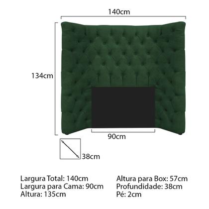 Imagem de Cabeceira Solteiro Everest P02 90 cm para cama Box Suede - Doce Sonho Móveis