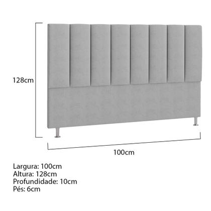 Imagem de Cabeceira Solteiro Hannover P04 100 cm Suede - Amarena Móveis