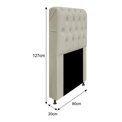 Imagem de Cabeceira Solteiro Lady A05 c/ Strass 90 cm para Cama Box Corano - ADJ Decor