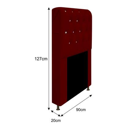 Imagem de Cabeceira Solteiro Lady A05 c/ Strass 90 cm para Cama Box Corano - ADJ Decor
