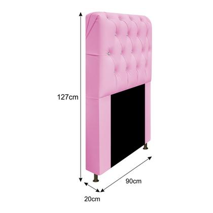 Imagem de Cabeceira Solteiro Lady A05 c/ Strass 90 cm para Cama Box Corano - ADJ Decor