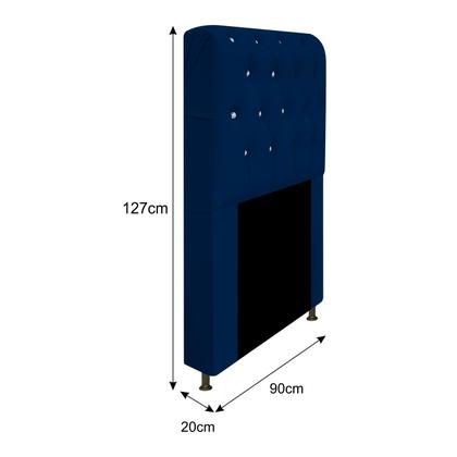 Imagem de Cabeceira Solteiro Lady A05 c/ Strass 90 cm para Cama Box Corano - Doce Sonho Móveis