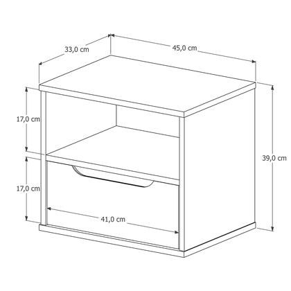 Imagem de Cabeceira Solteiro Maracá com Mesa de Cabeceira Nature/Perola - Jb Bechara