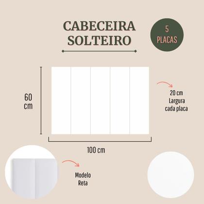 Imagem de Cabeceira Solteiro Reta 100x60 Cama Box Modulada Luno