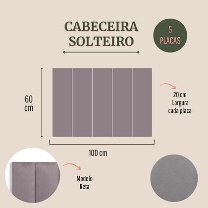 Imagem de Cabeceira Solteiro Reta 100x60 Cama Box Modulada Luno