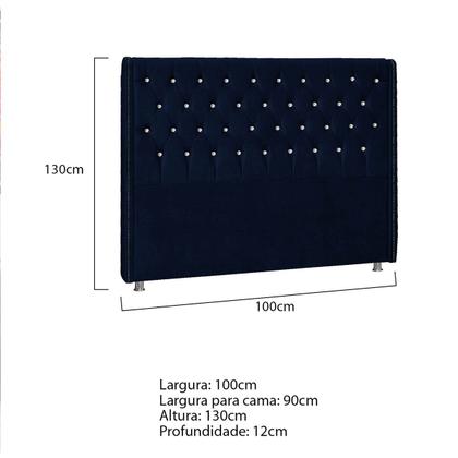 Imagem de Cabeceira Solteiro Tóquio P04 90 cm Suede - ADJ Decor