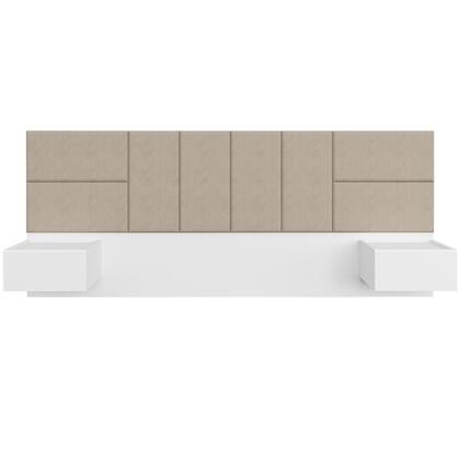Imagem de Cabeceira Suspensa Cama Queen Com Led Malibu Bran/bege - M. Arapongas