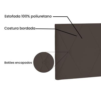 Imagem de Cabeceira Suspensa Casal 140cm Suede Aquilla Marrom
