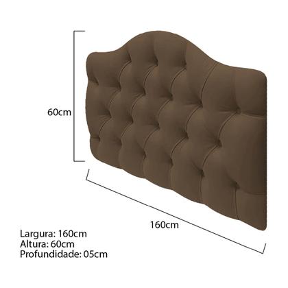 Imagem de Cabeceira Suspensa Imperatriz 160 cm Queen Size Suede Marrom - ADJ Decor