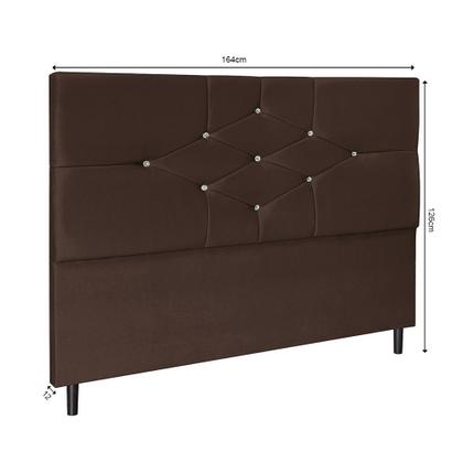 Imagem de Cabeceira T Cross Marrom Estofada para Cama Box Casal Queen Size 164Cm Quarto Luxo 