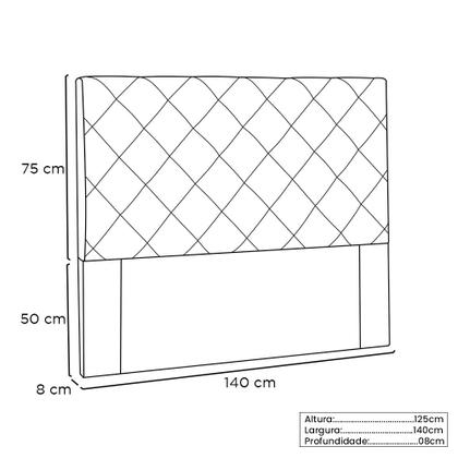 Imagem de Cabeceira Tania Cama Box Casal 140cm Suede - SSX Multicoisas