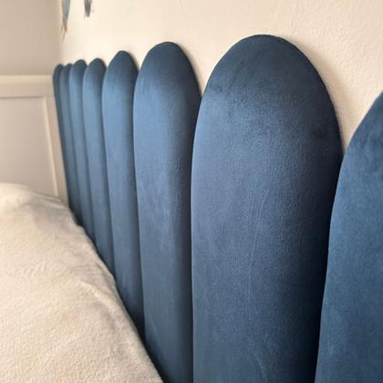 Imagem de Cabeceira Unitária Nuvem Veludo 60x20cm Modular Estofada para Cama Box Queen King