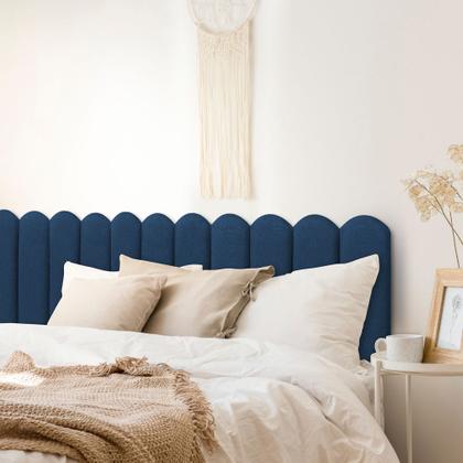 Imagem de Cabeceira Unitária Nuvem Veludo 60x20cm Modular Estofada para Cama Box Queen King