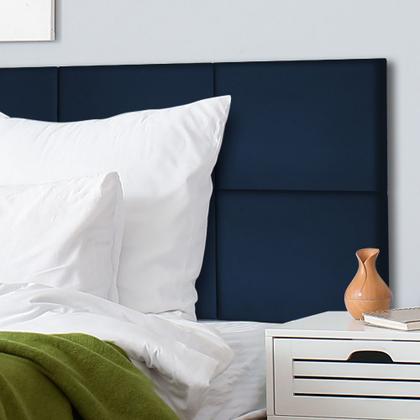 Imagem de Cabeceira Veludo Estofada 30x40cm Modulada para Cama Box Queen King Solteiro ou Casal