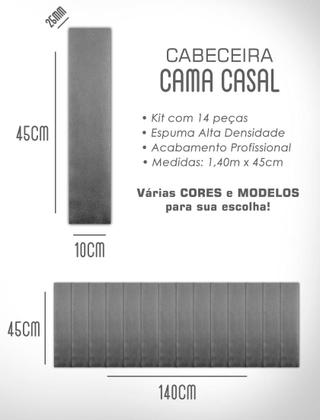 Imagem de Cabeceira Veludo Modular Estofada Retangular 45X10cm para Cama Box Queen King - Ornata Domus