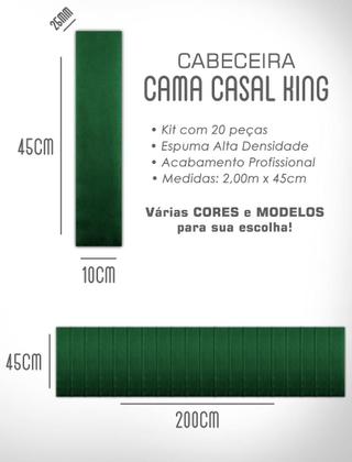 Imagem de Cabeceira Veludo Modular Estofada Retangular 45X10cm para Cama Box Queen King - Ornata Domus