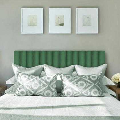 Imagem de Cabeceira Veludo Modular Estofada Retangular 45X10cm para Cama Box Queen King - Ornata Domus