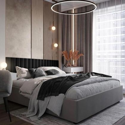 Imagem de Cabeceira Veludo Modular Estofada Retangular 45X10cm para Cama Box Queen King - Ornata Domus