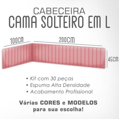 Imagem de Cabeceira Veludo Modular Estofada Retangular 45X10cm para Cama Box Queen King - Ornata Domus
