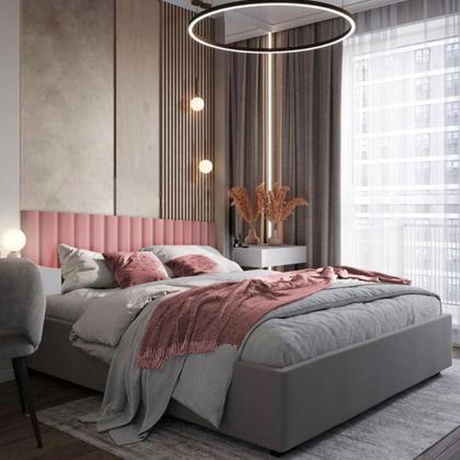 Imagem de Cabeceira Veludo Modular Estofada Retangular 45X10cm para Cama Box Queen King - Ornata Domus