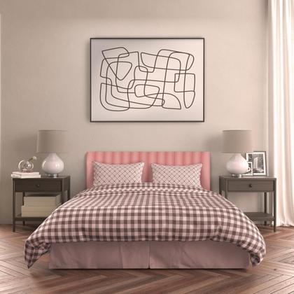 Imagem de Cabeceira Veludo Modular Estofada Retangular 45X10cm para Cama Box Queen King - Ornata Domus