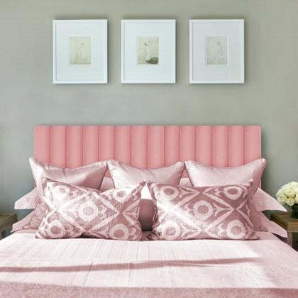 Imagem de Cabeceira Veludo Modular Estofada Retangular 45X10cm para Cama Box Queen King - Ornata Domus