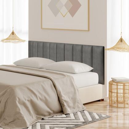 Imagem de Cabeceira Veludo Unitária Modular Estofada Retangular 60X20cm para Cama Box Queen King