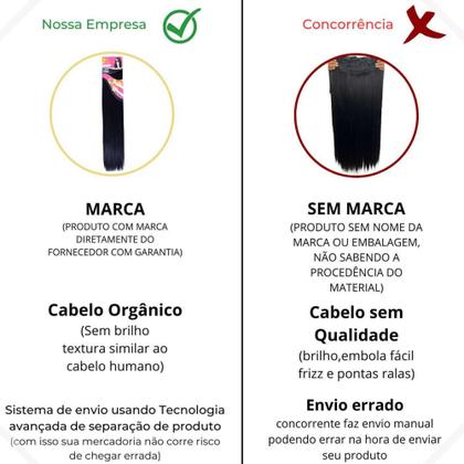 Imagem de Cabelo Aplique Tic Tac Liso Orgânico 1 Tela 150gr De 70cm