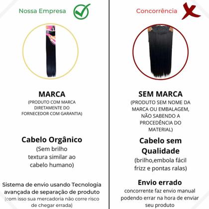 Imagem de Cabelo Aplique Tic Tac Liso Orgânico 1 Tela 150gr De 70cm