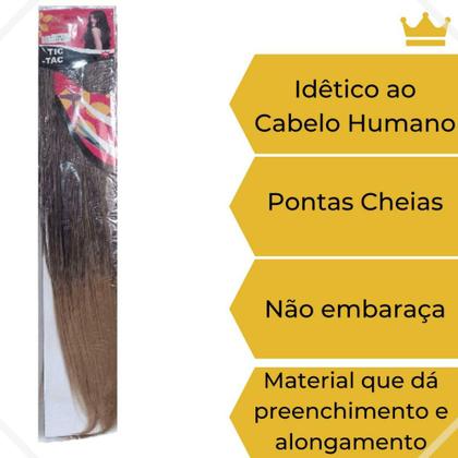 Imagem de Cabelo Aplique Tic Tac Liso Orgânico 1 Tela 150gr De 70cm