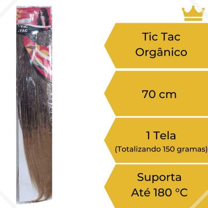 Imagem de Cabelo Aplique Tic Tac Liso Orgânico 1 Tela 150gr De 70cm