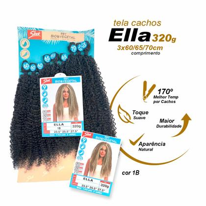 Cabelo Bio Vegetal Cacheado Ella Sleek 320Gr Entrelace 70Cm - Mega