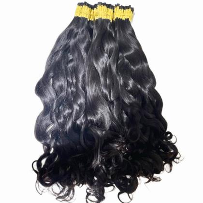 Imagem de Cabelo Brasileiro Limpo Humano Natural Leve Ondas 60/65cm 150 Gramas Pontas cheias Virgem Alongamento Mega hair.