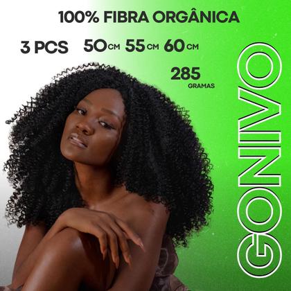 Imagem de Cabelo Curto Cacheado Orgânico Bio Vegetal Modelo Gonivo Ser Mulher Entrelace 60cm 285g