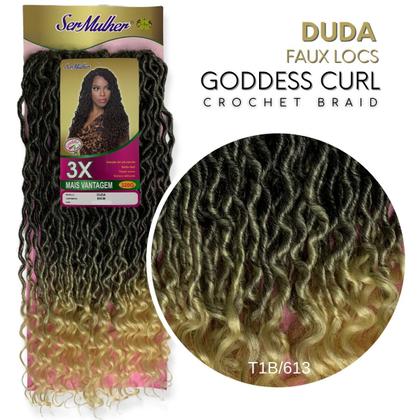 Imagem de Cabelo Duda Ser Mulher 65cm 320 Gramas Twist Sintético Faux Locs Goddess Curl Crochet Braid